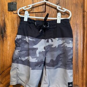 O'Neill Kids Swim Trunks - Black and Gray Camo